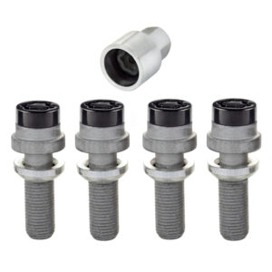 WHEEL LOCK BOLT SET - 4PK. (RADIUS SEAT) M14X1.5/19MM HEX/35.4MM SHANK LENGTH - BLACK