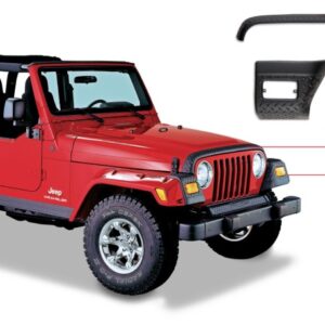 1997-2006 Jeep Wrangler Trail Armor Hood Stone Guard and 2 Front Corners - Black