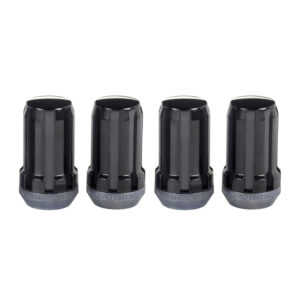 SPLINEDRIVE LUG NUT (CONE SEAT) M14X1.5/1.648-INCH LENGTH (4-PACK) - BLACK (REQ. TOOL)