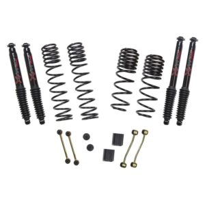 With Black Max Shocks For 2021-2023 Jeep Wrangler JL Rubicon 4XE 4 Dr LT 2.5-Inch Coil System