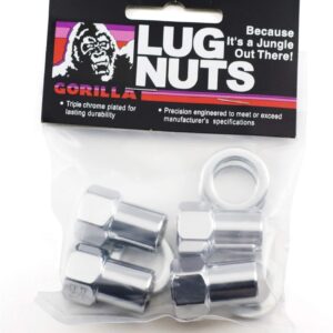 Gorilla Lug Nuts 1/2-20 Mag Seat Open End Chrome Set of 4