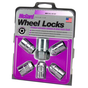 WHEEL LOCK NUT SET - 5PK. (CONE SEAT) 1/2-20/3/4 & 13/16 DUAL HEX/1.46-INCH LENGTH - CHROME