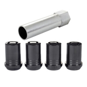 WHEEL LOCK NUT SET - 4PK. (TUNER/CONE SEAT) M12X1.25/13/16 HEX/1.24-INCH LENGTH - BLACK