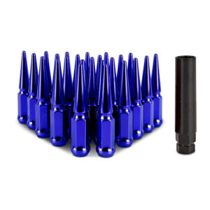 STEEL SPIKED LUG NUTS M12 X 1.5 24PC SET BLUE