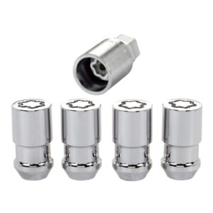 WHEEL LOCK NUT SET - 4PK. (CONE SEAT) 1/2-20/3/4 & 13/16 DUAL HEX/1.66-INCH LENGTH - CHROME