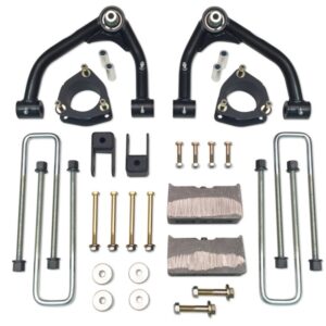 Uniball-4-Inch Lift Kit For 2014-2018 Silverado 1500 4WD With 1 Piece OE Cast Steel Up Arm SX8000 Shocks