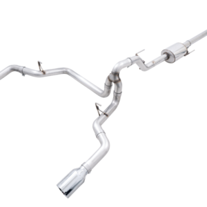 0FG 2021+ Ford F-150 Dual Split Rear Exhaust - 5-Inch Chrome Silver Tips