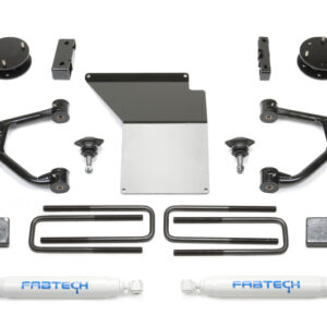 4-Inch Budget Upper Control Arm Lift System With Rear Performance Shocks For 2014-2018 GM K1500 With OE Aluminum Upper Control Arm