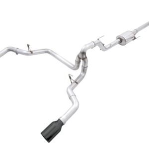 0FG 2021+ Ford F-150 Dual Split Rear Cat-Back Exhaust- 5-Inch Diamond Black Tips