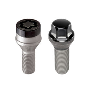 5 LUG HEX INSTALL KIT WITH LOCKS (CONE SEAT BOLT) M14X1.25/17MM HEX/27.5MM SHANK L. - BLACK