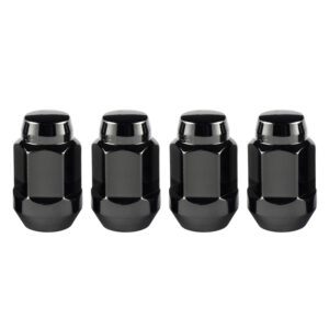 HEX LUG NUT (CONE SEAT BULGE STYLE) M14X1.5/22MM HEX/1.635-INCH LENGTH (4-PACK) - BLACK