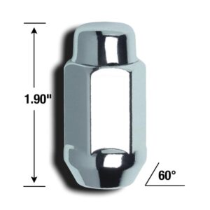 Gorilla Lug Nuts 1/2-20 Conical Seat Acorn Bulge Chrome