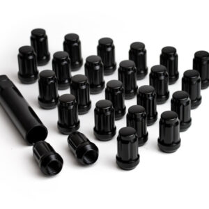 ALLOYS LUG NUT KIT BLACK - 14X1.5 - 24 LUG NUTS WITH KEY