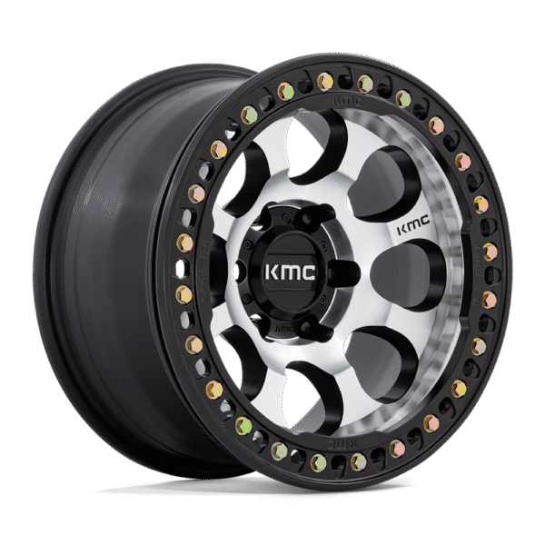 KM237 RIOT BEADLOCK Machined Face Satin Black Windows With Satin Black Ring