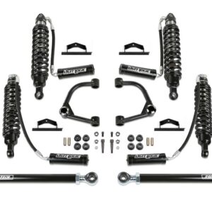 3-Inch Upper Control Arm Kit With Uniballs And Dirt Logic Stainless Steel Reservoir Shocks For 2021 Ford Bronco