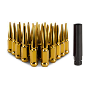 STEEL SPIKED LUG NUTS M12 X 1.5 24PC SET GOLD