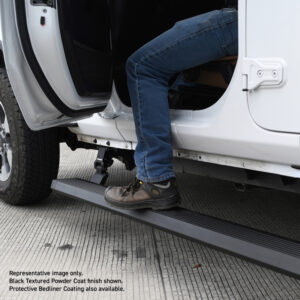 Realtruck 2018-2024 Jeep Wrangler 2DR Voltstep Electric Running Board Kit (No-Drill) - Tex. Black