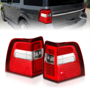 07-17 FOR EXPEDITION LED TAILLIGHTS WITH LIGHT BAR CHROME HOUSING RED/CLEAR LENS