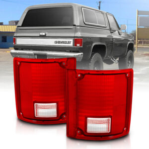 1978-1991 CHEVY BLAZER TAILLIGHT RED/CLEAR LENS WITHOUT CHROME TRIM FLEETSIDE (OE REPLACEMENT)