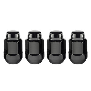 HEX LUG NUT (CONE SEAT BULGE STYLE) 1/2-20/3/4 HEX/1.45-INCH LENGTH (4-PACK) - BLACK