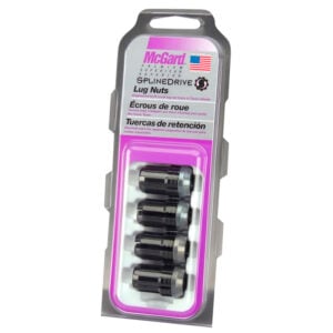 SPLINEDRIVE LUG NUT (CONE SEAT) M12X1.25/1.24-INCH LENGTH (4-PACK) - BLACK (REQ. TOOL)