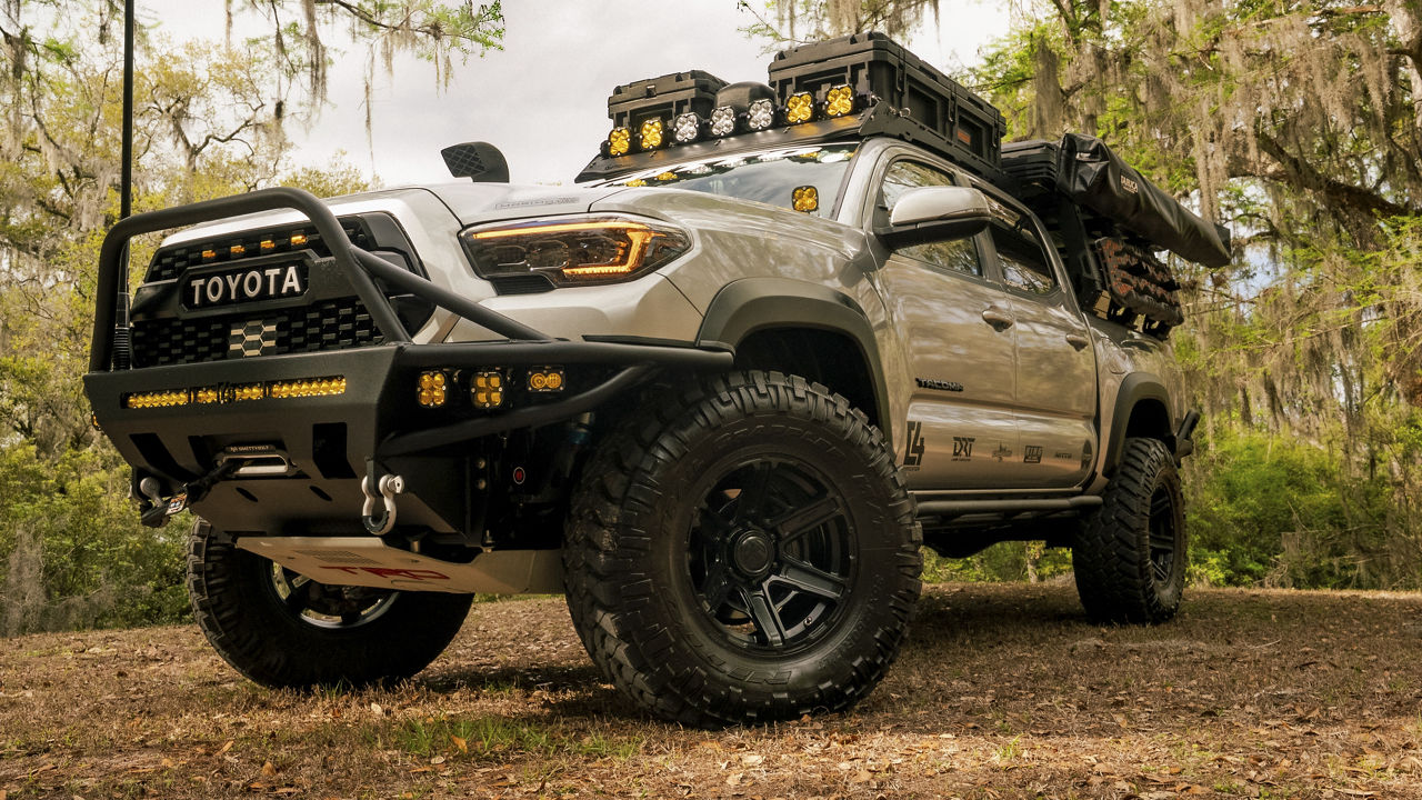 Lifted 2019 Toyota Tacoma on black Fuel Gambit wheels with 35 inch off-road tires