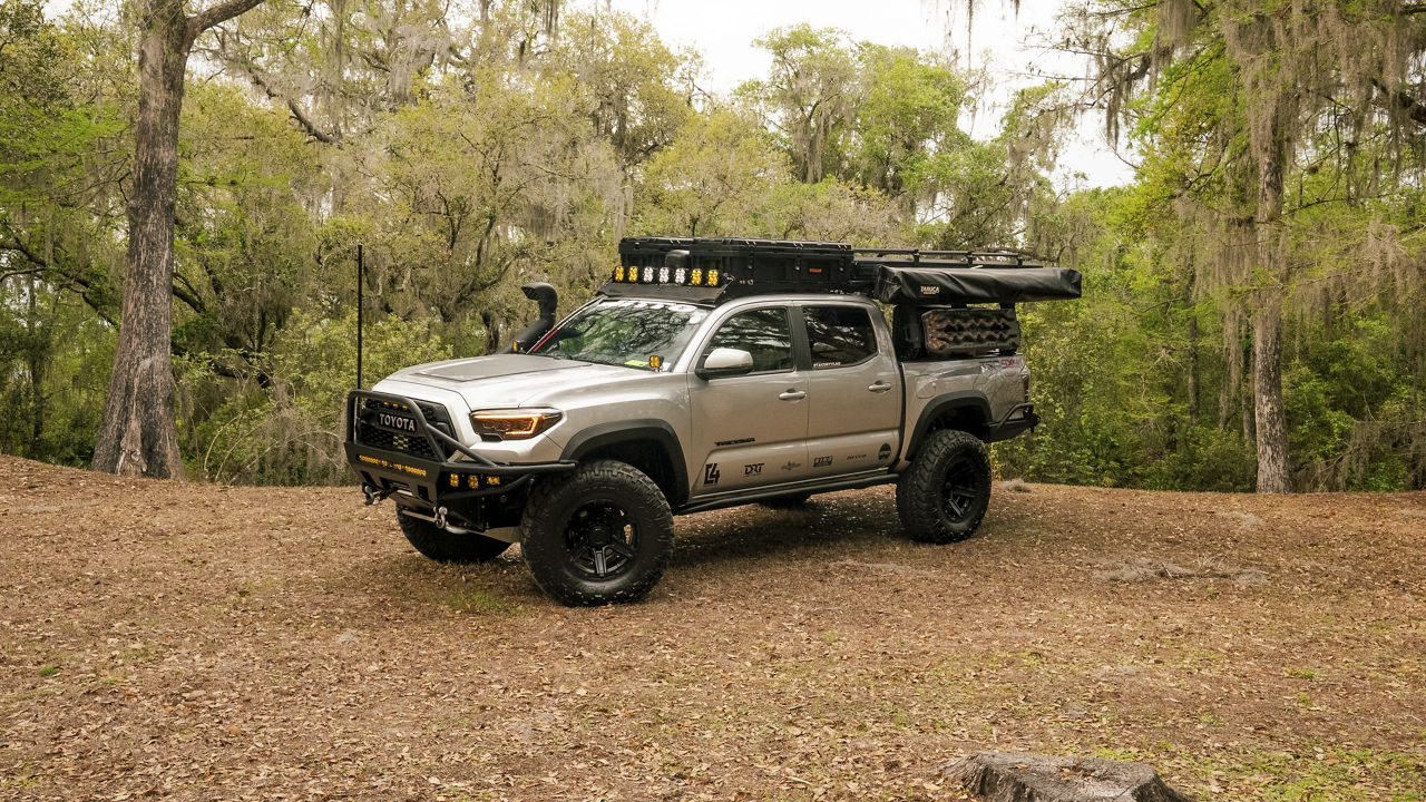 2019 Toyota Tacoma lifted on 17x9 Fuel Gambit wheels and 35 inch tires