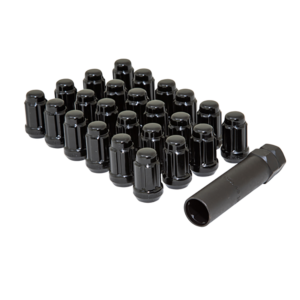 Gorilla Lug Nuts 1/2-20 Conical Seat Small Diameter Acorn Spline Black Set of 24