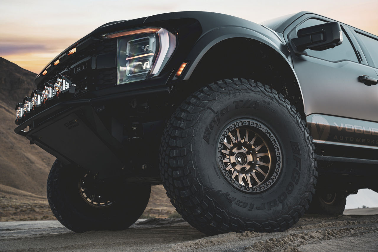 Lifted 2023 Ford F150 Raptor on 40 inch tires and KMC IMS wheels