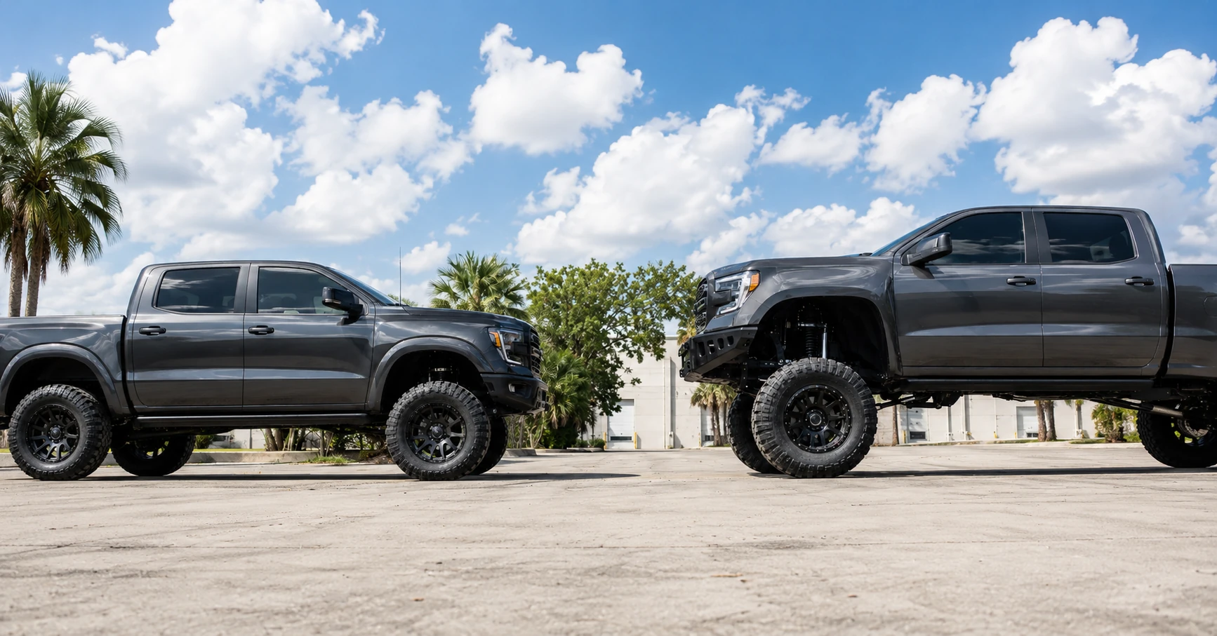 Lifted trucks with bigger tires and lift kits in Miami