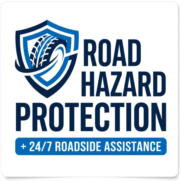 Road Hazard Protection logo with 24/7 roadside assistance