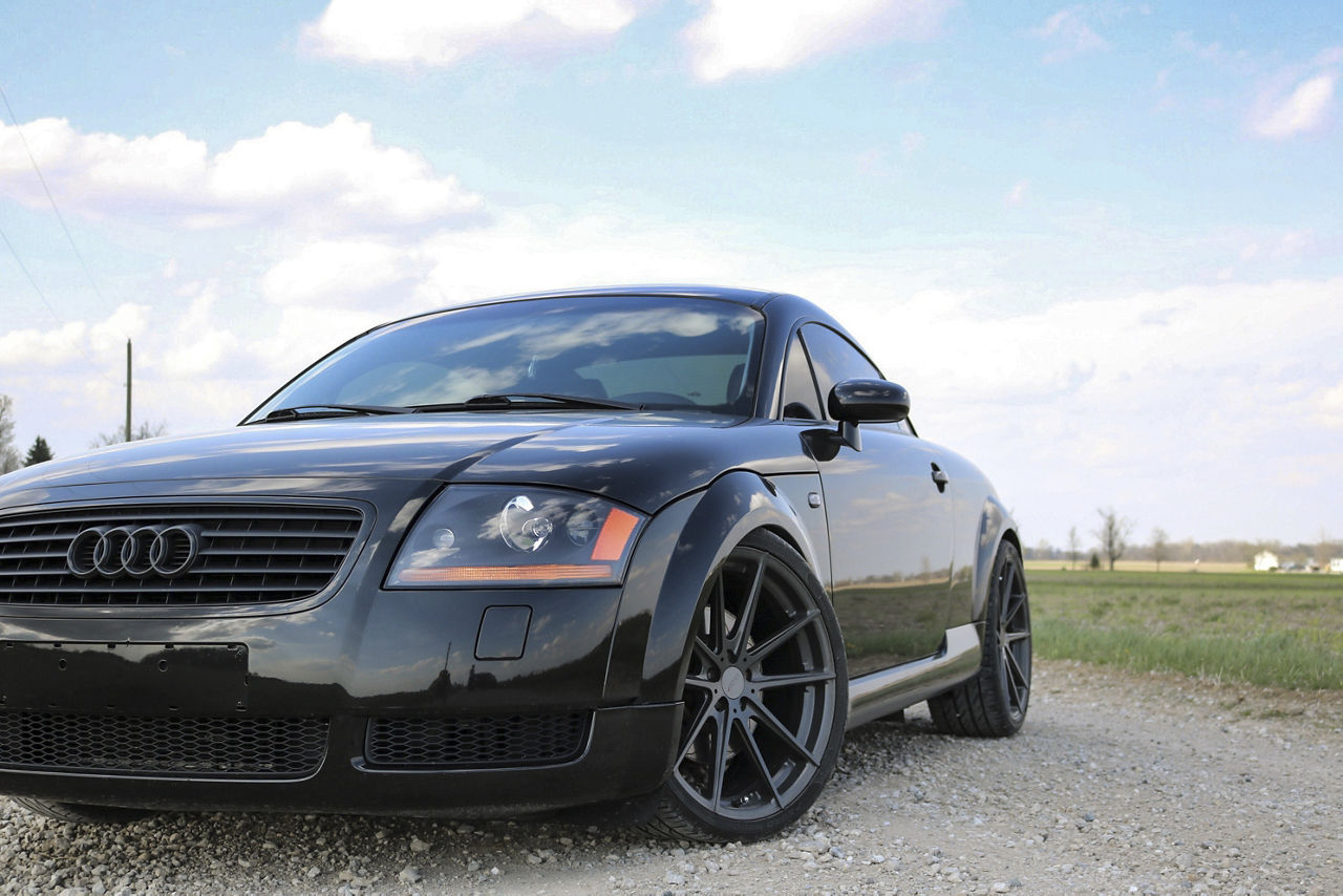 2005 Audi TT lowered on 19x8.5 TSW Bathurst wheels and 235/35R19 tires