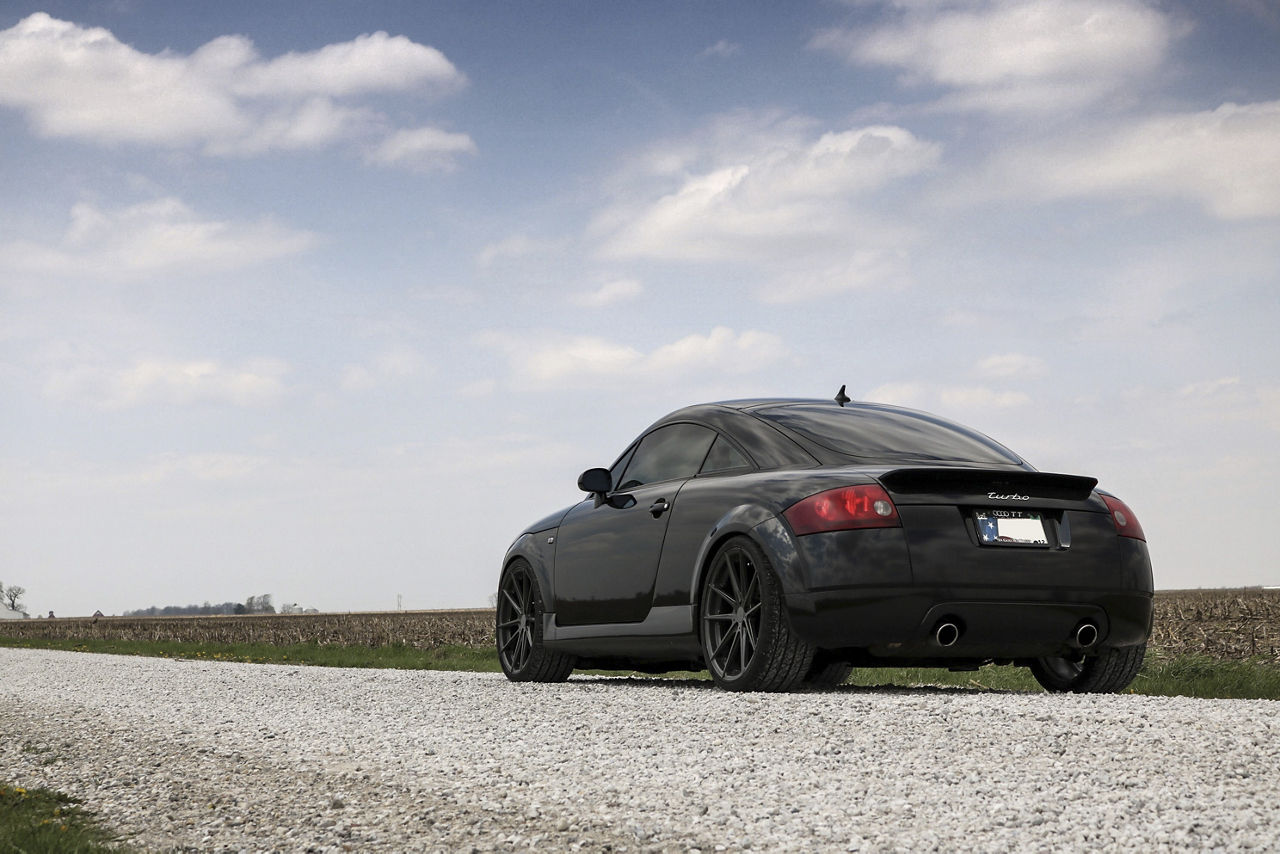 2005 Audi TT lowered on 19x8.5 TSW Bathurst wheels and 235/35R19 tires