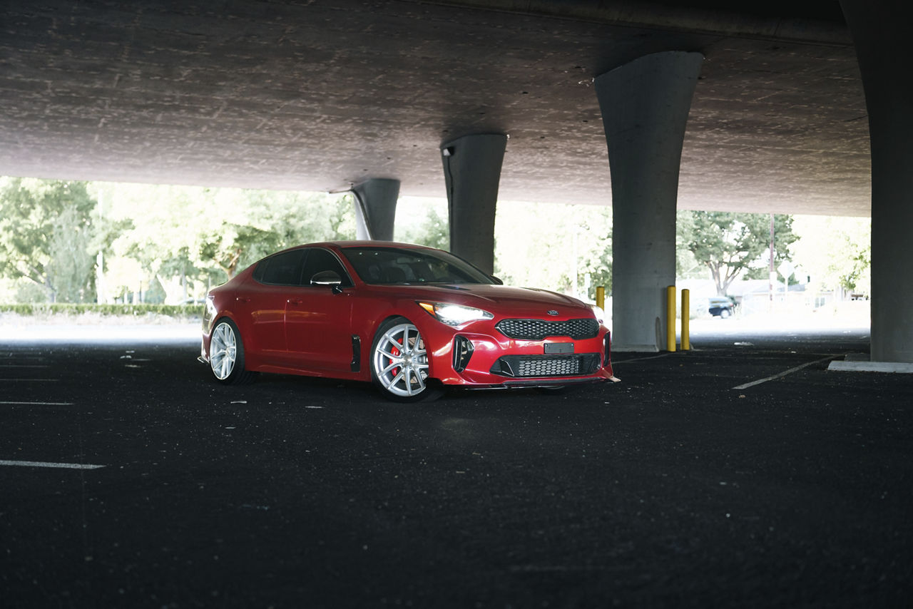 2021 Kia Stinger with TSW IMOLA wheels and 245/35R19 Falken tires