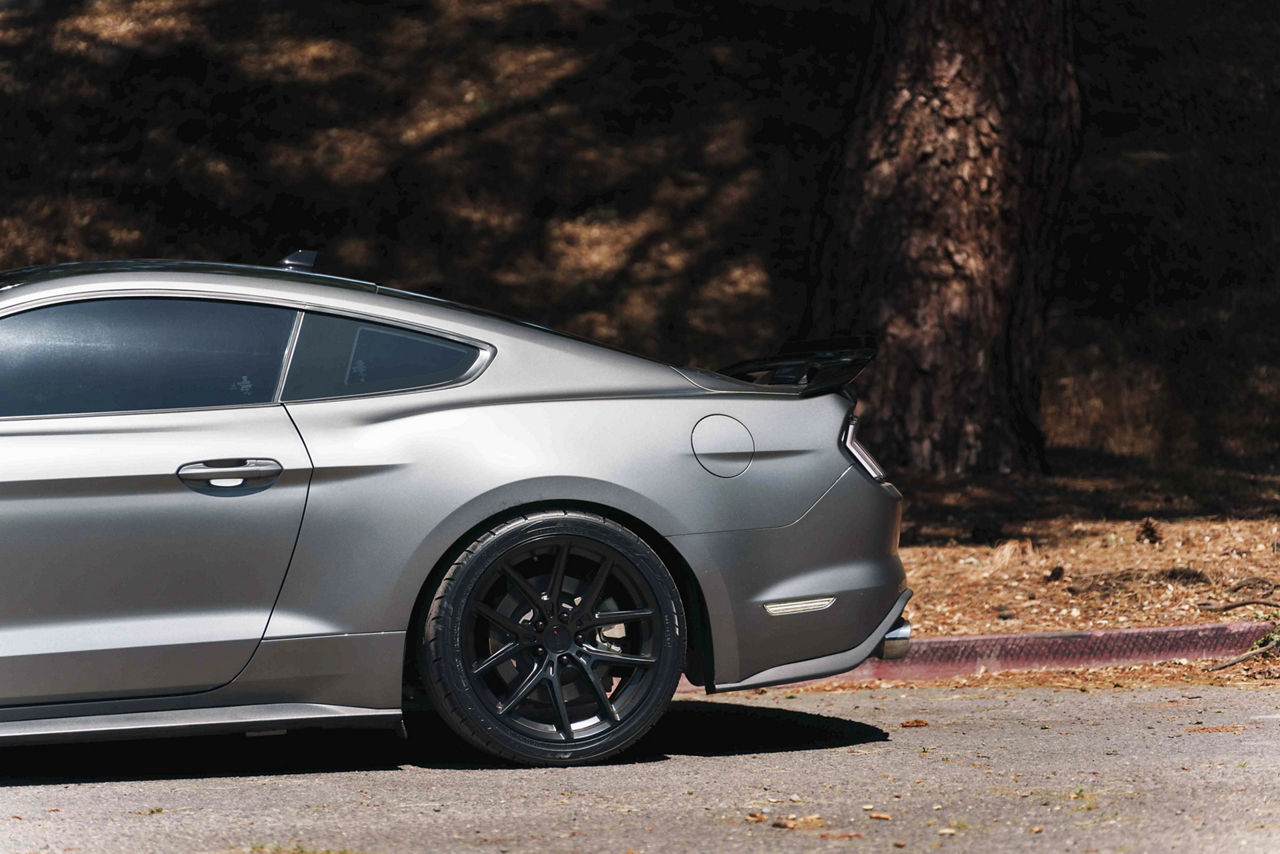 2019 Ford Mustang with 19x9.5 front and 19x10.5 rear TSW Imola wheels